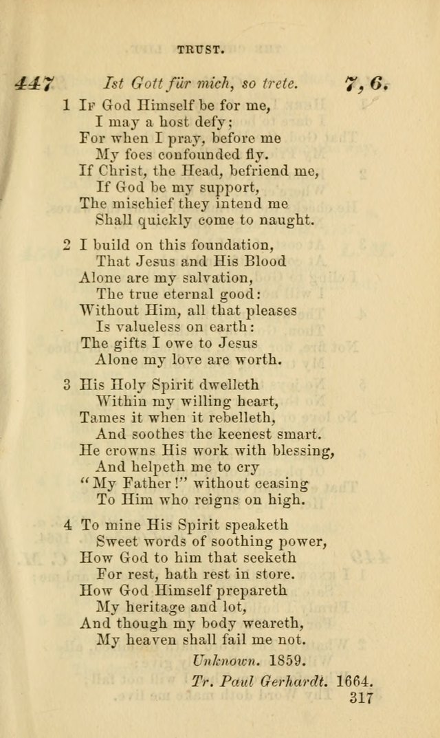 Hymns for the use of the Evangelical Lutheran Church, by the Authority of the Ministerium of Pennsylvania page 317