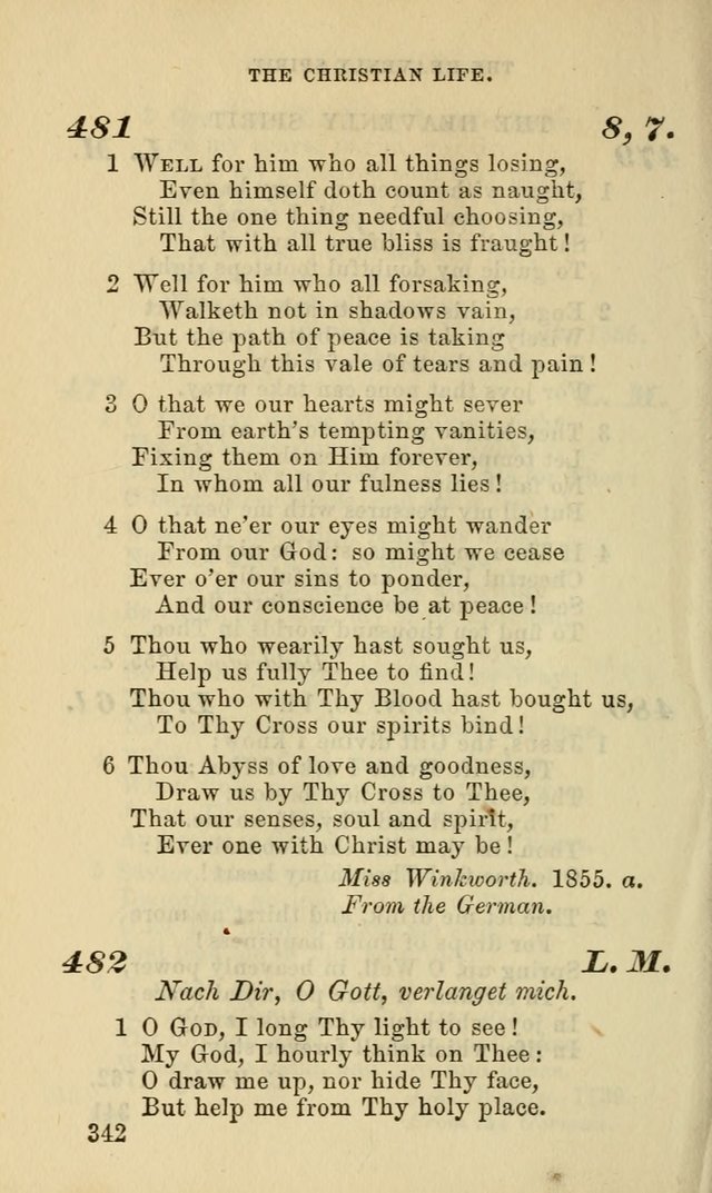 Hymns for the use of the Evangelical Lutheran Church, by the Authority of the Ministerium of Pennsylvania page 342