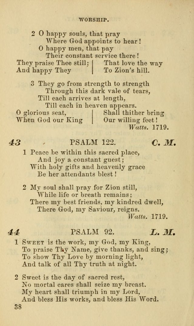 Hymns for the use of the Evangelical Lutheran Church, by the Authority of the Ministerium of Pennsylvania page 38