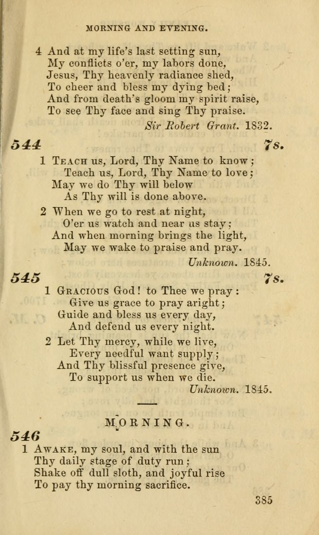 Hymns for the use of the Evangelical Lutheran Church, by the Authority of the Ministerium of Pennsylvania page 385