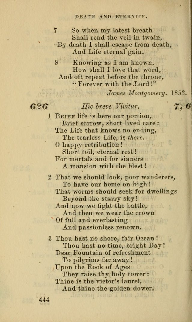 Hymns for the use of the Evangelical Lutheran Church, by the Authority of the Ministerium of Pennsylvania page 444