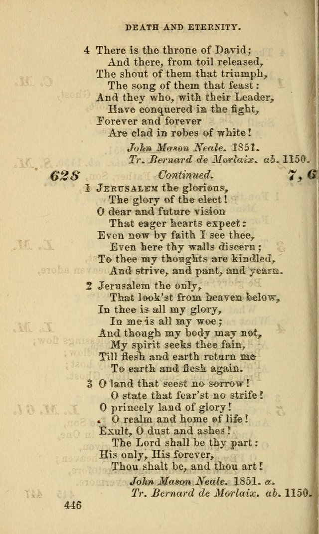 Hymns for the use of the Evangelical Lutheran Church, by the Authority of the Ministerium of Pennsylvania page 446