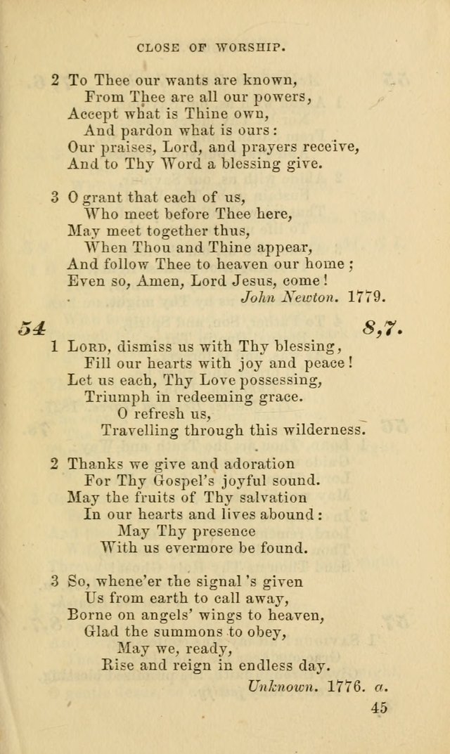 Hymns for the use of the Evangelical Lutheran Church, by the Authority of the Ministerium of Pennsylvania page 45