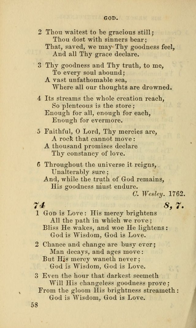 Hymns for the use of the Evangelical Lutheran Church, by the Authority of the Ministerium of Pennsylvania page 58