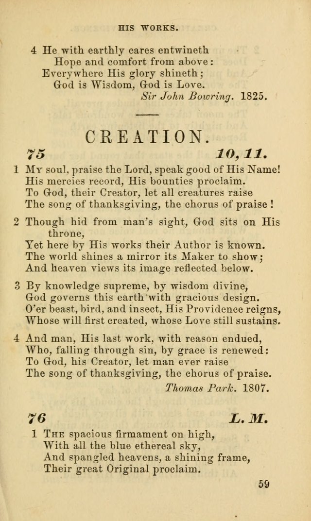 Hymns for the use of the Evangelical Lutheran Church, by the Authority of the Ministerium of Pennsylvania page 59