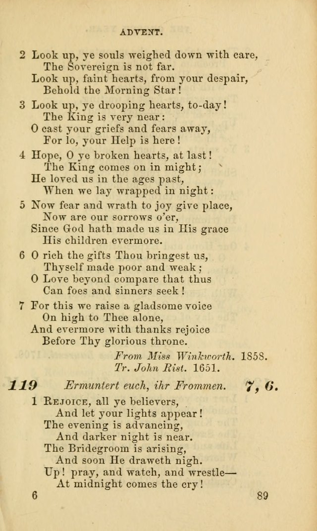 Hymns for the use of the Evangelical Lutheran Church, by the Authority of the Ministerium of Pennsylvania page 89