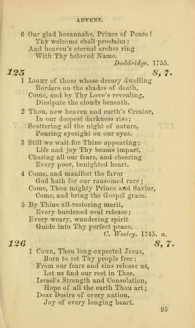 Hymns for the use of the Evangelical Lutheran Church, by the Authority of the Ministerium of Pennsylvania page 95