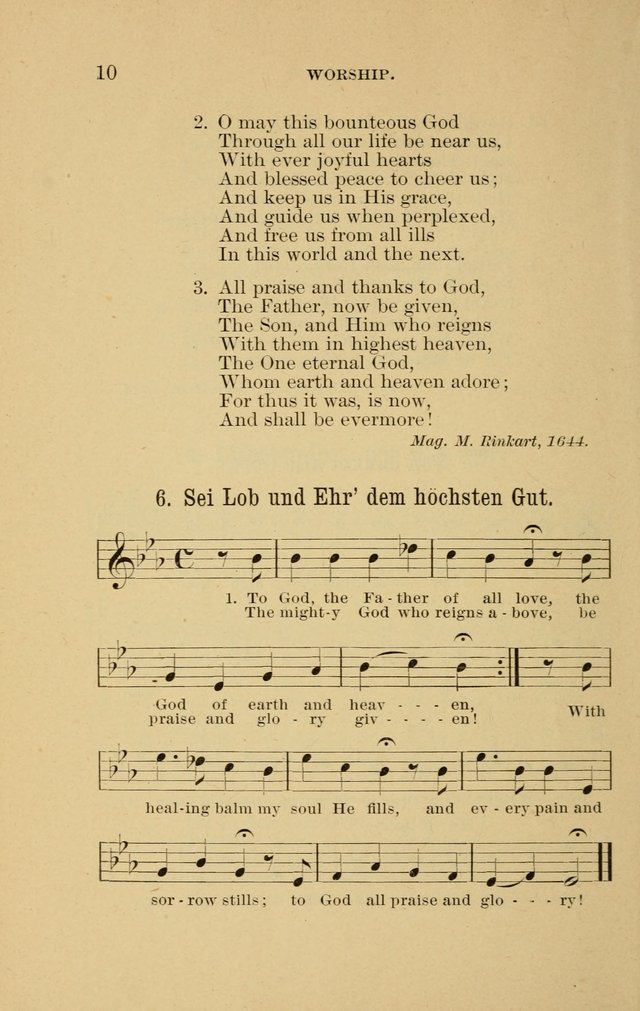 Hymns of the Evangelical Lutheran Church: for the use of English Lutheran Missions page 10