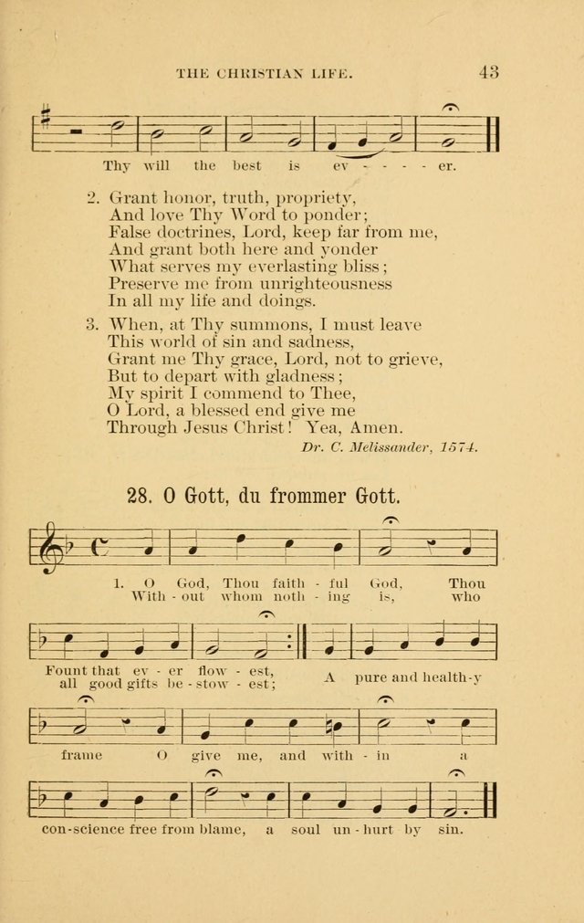 Hymns of the Evangelical Lutheran Church: for the use of English Lutheran Missions page 43