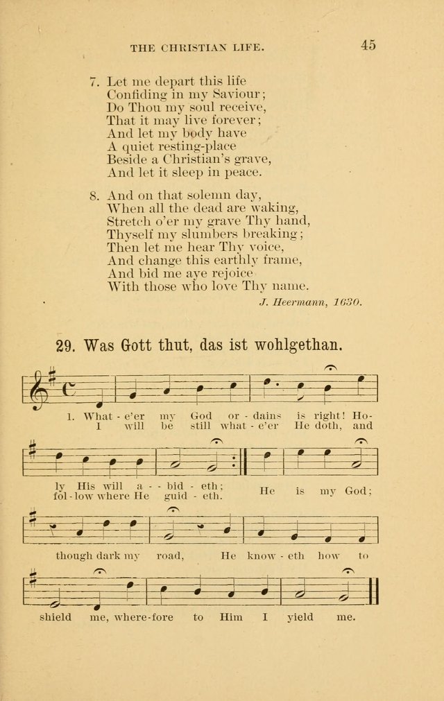 Hymns of the Evangelical Lutheran Church: for the use of English Lutheran Missions page 45