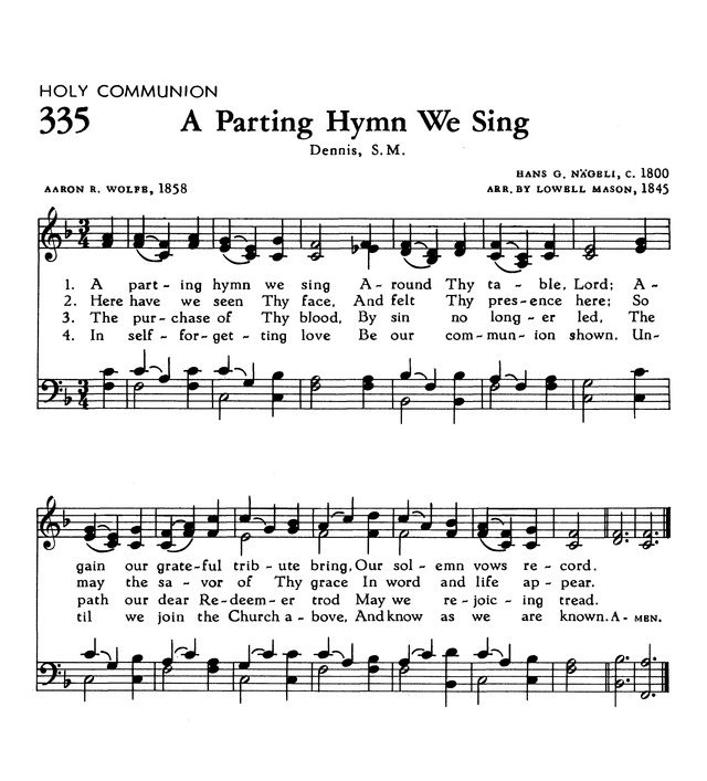 The Hymnal of The Evangelical United Brethren Church page Z335