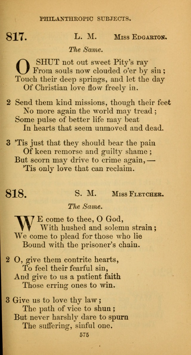 Hymns for Christian Devotion: especially adapted to the Universalist denomination. (New ed.) page 581