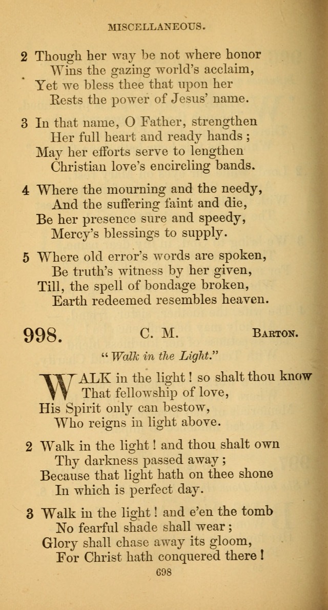 Hymns for Christian Devotion: especially adapted to the Universalist denomination. (New ed.) page 704