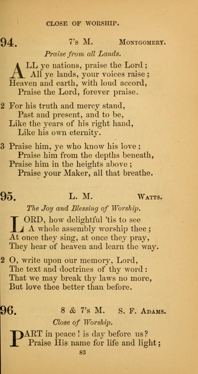 Hymns for Christian Devotion: especially adapted to the Universalist denomination. (New ed.) page 83