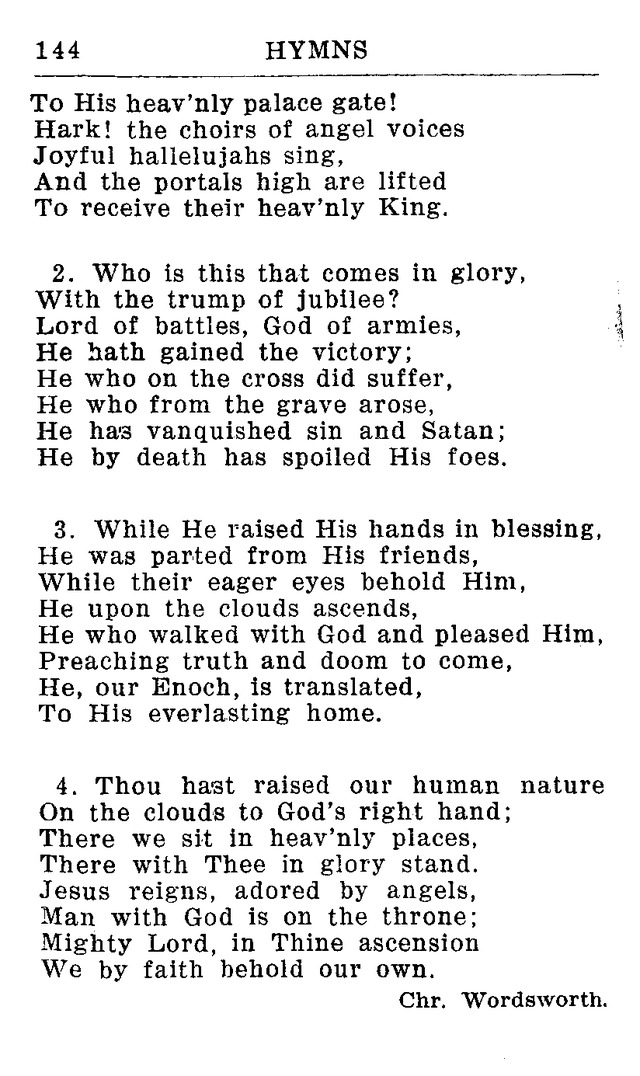 Hymnal for Church and Home (2nd ed.) page 144