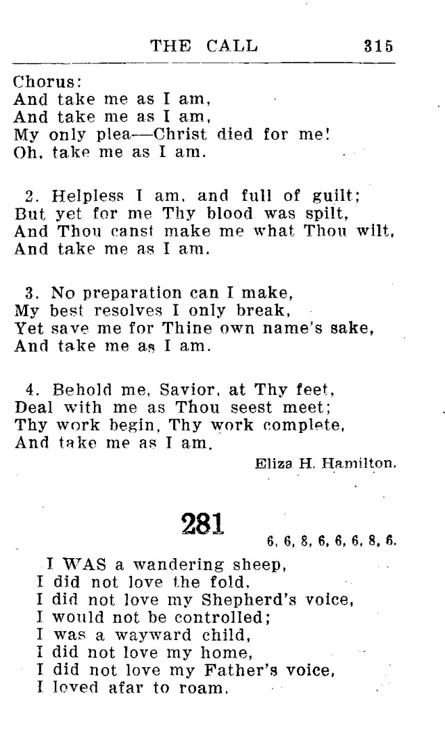 Hymnal for Church and Home (2nd ed.) page 315