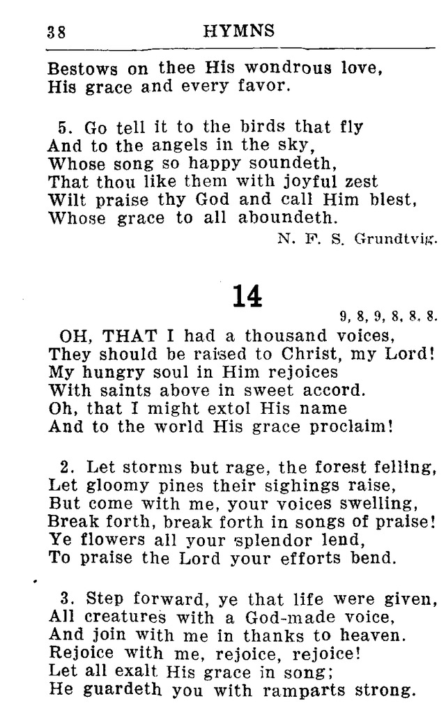 Hymnal for Church and Home (2nd ed.) page 38