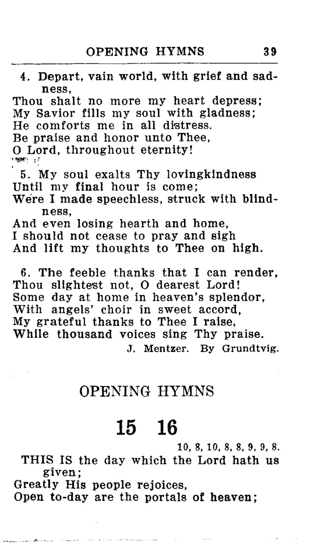 Hymnal for Church and Home (2nd ed.) page 39