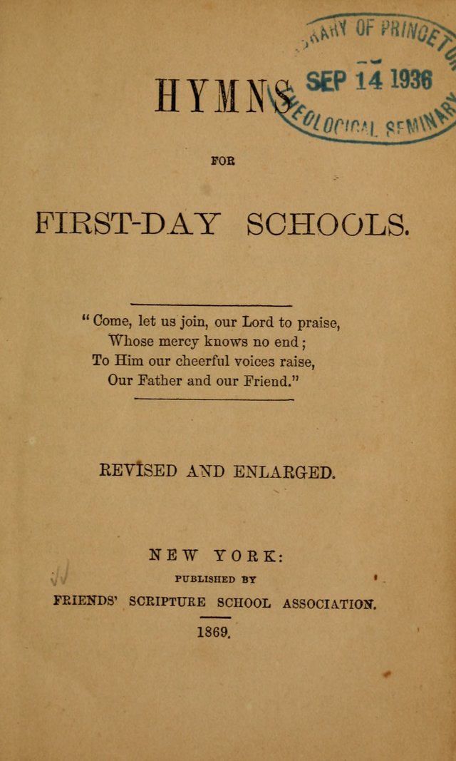 Hymns for First-Day Schools (Rev. and Enl.) page 1