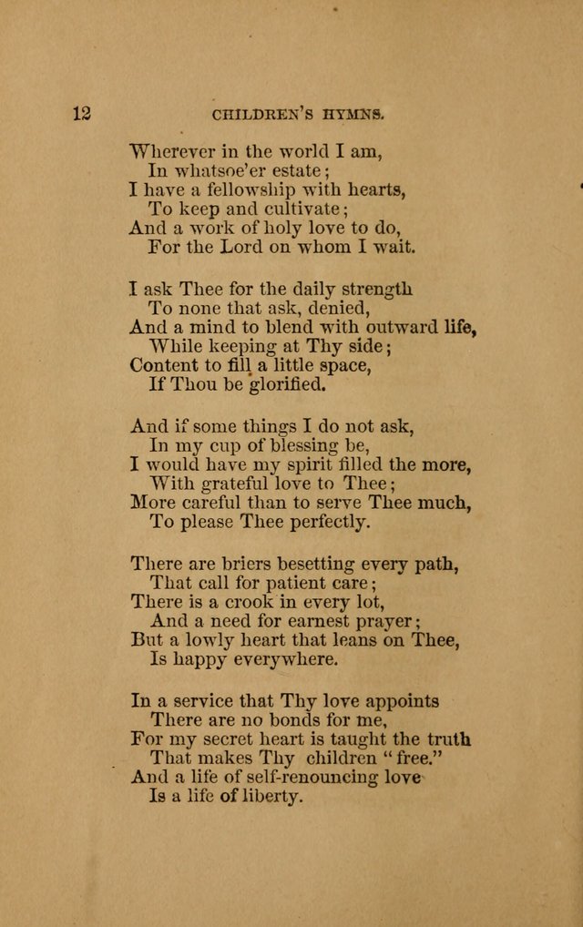 Hymns for First-Day Schools (Rev. and Enl.) page 12