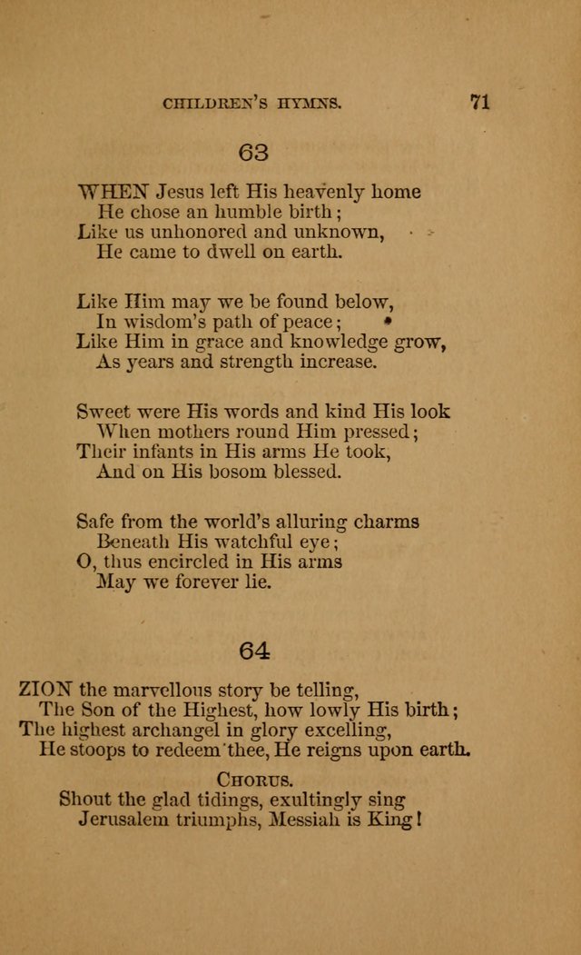 Hymns for First-Day Schools (Rev. and Enl.) page 71