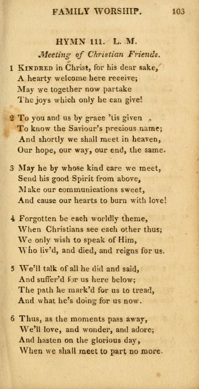 Hymns for Family Worship, with Prayers for Every Day in the Week (2nd ed.) page 103