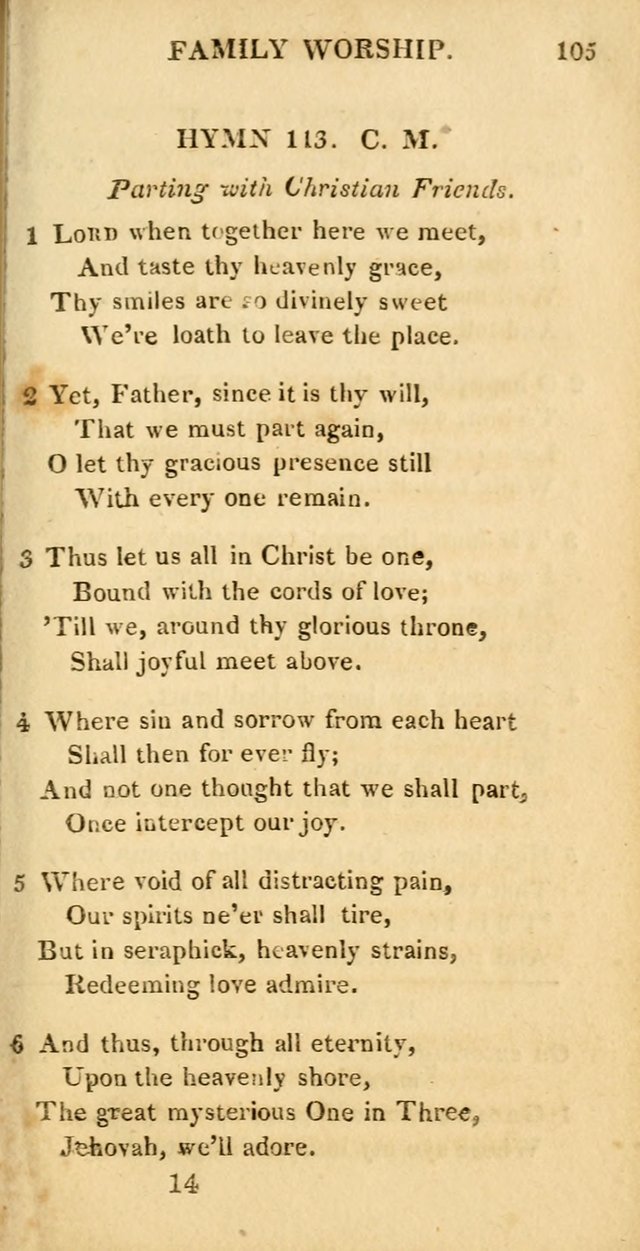 Hymns for Family Worship, with Prayers for Every Day in the Week (2nd ed.) page 105