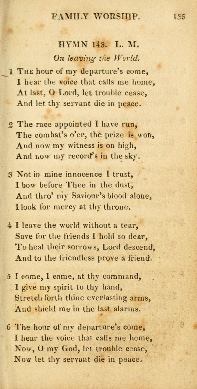 Hymns for Family Worship, with Prayers for Every Day in the Week (2nd ed.) page 135