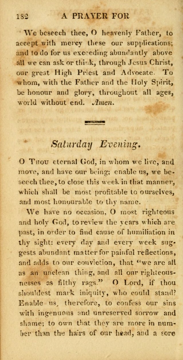 Hymns for Family Worship, with Prayers for Every Day in the Week (2nd ed.) page 182