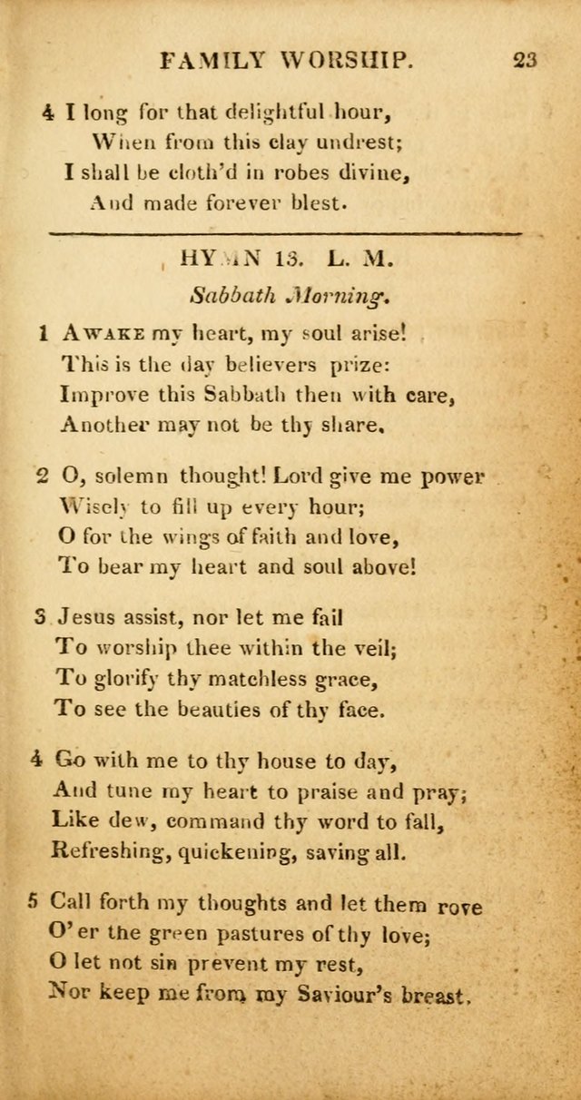 Hymns for Family Worship, with Prayers for Every Day in the Week (2nd ed.) page 23