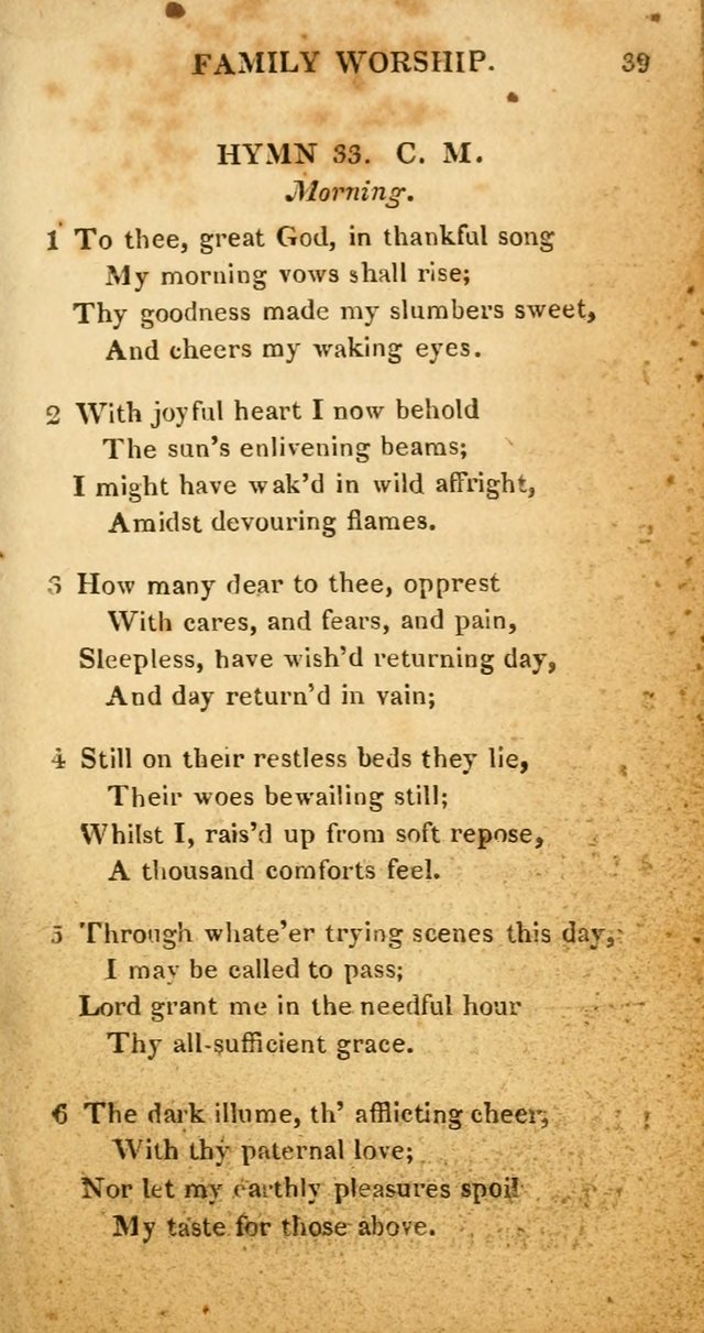 Hymns for Family Worship, with Prayers for Every Day in the Week (2nd ed.) page 39