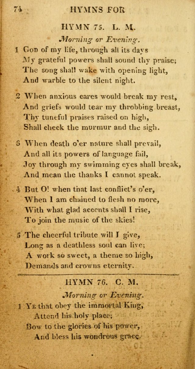 Hymns for Family Worship, with Prayers for Every Day in the Week (2nd ed.) page 74