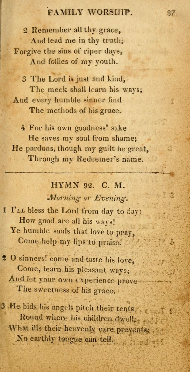 Hymns for Family Worship, with Prayers for Every Day in the Week (2nd ed.) page 87