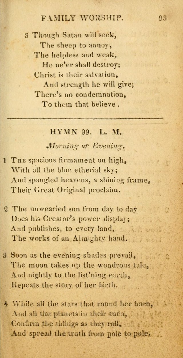 Hymns for Family Worship, with Prayers for Every Day in the Week (2nd ed.) page 93