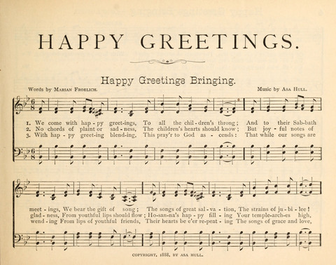 Happy Greetings: a Collection of Choice Original Hymns and Tunes page 3