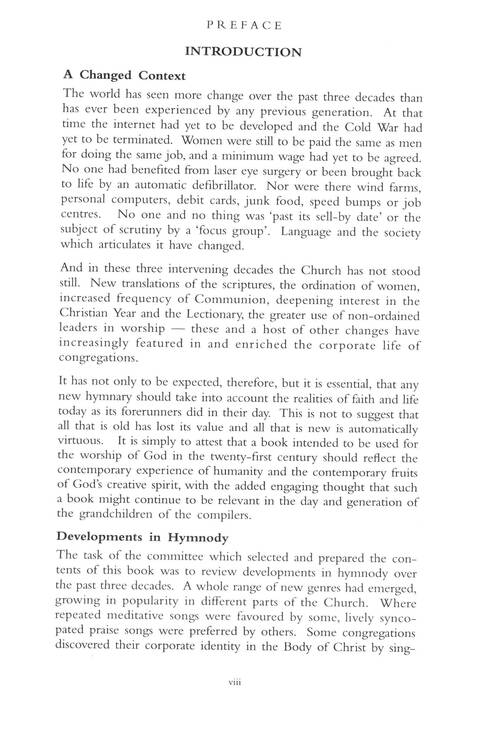 Hymns of Glory, Songs of Praise page vi