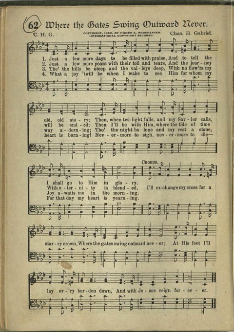 Harvest Hymns: Singable Gospel Songs page 62