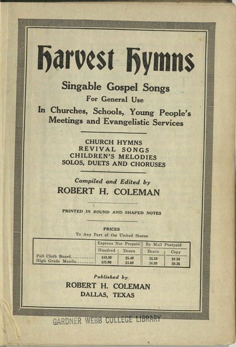 Harvest Hymns: Singable Gospel Songs page iv