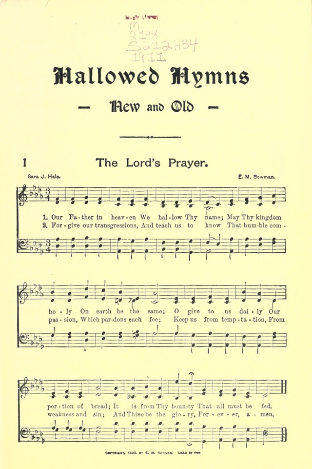 Hallowed Hymns, New and Old: for use in prayer and praise meetings, evangelistic services, sunday schools, young people