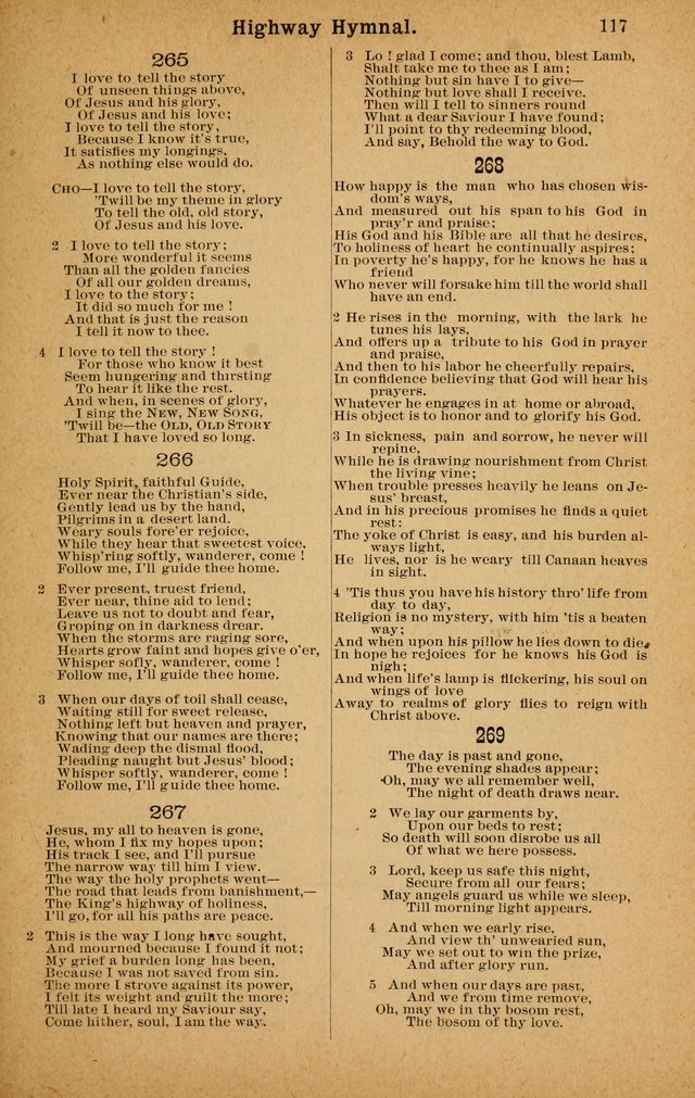 The Highway Hymnal: a choice collection of popular hymns and music, new and old. Arranged for the work in camp, convention, church and home page 117