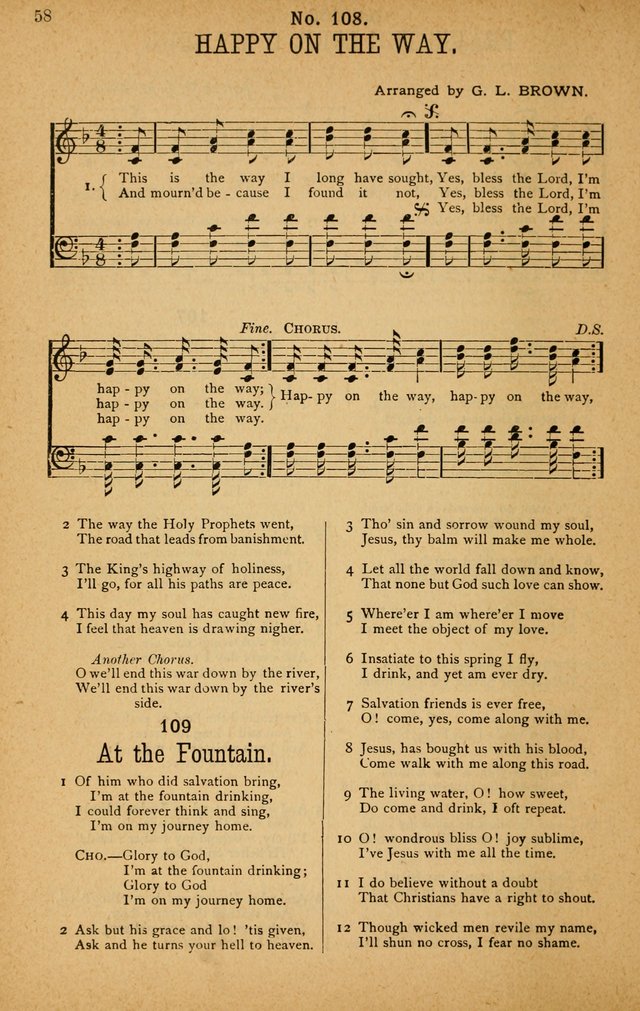 The Highway Hymnal: a choice collection of popular hymns and music, new and old. Arranged for the work in camp, convention, church and home page 58