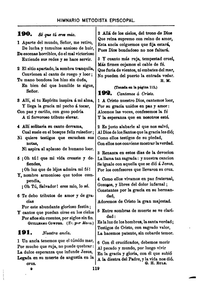 Himnario de la Iglesia Metodista Episcopal page 127