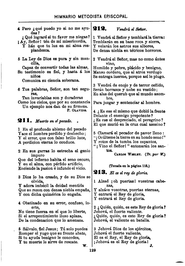 Himnario de la Iglesia Metodista Episcopal page 137