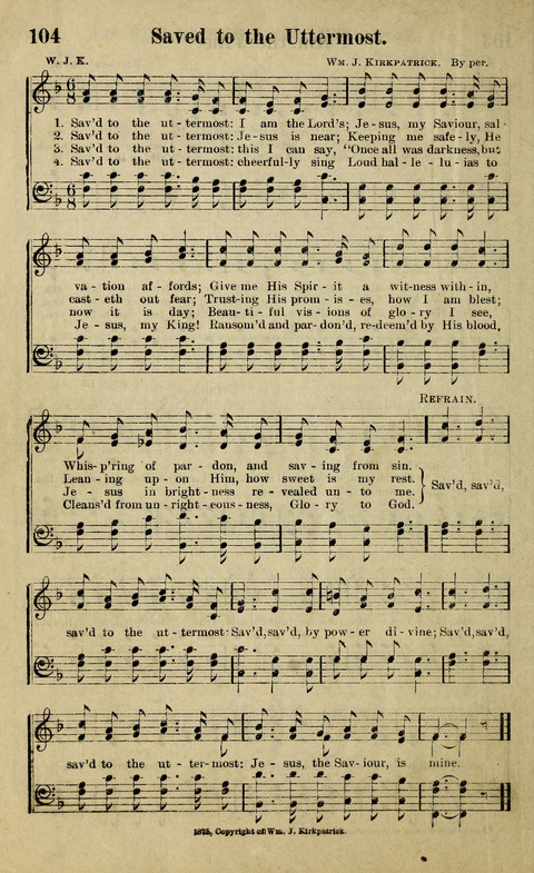 Hosannas to the King: A collection of Gospel Hymns suited to Church, Sunday School and Evangelistic Services page 106