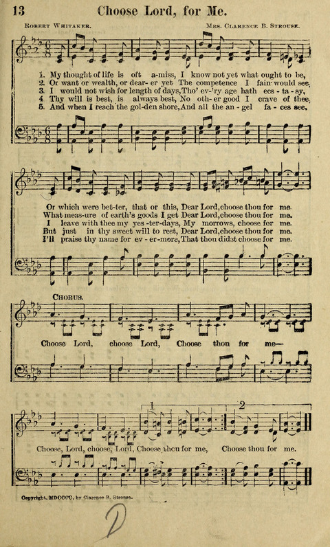 Hosannas to the King: A collection of Gospel Hymns suited to Church, Sunday School and Evangelistic Services page 13