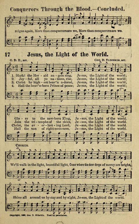 Hosannas to the King: A collection of Gospel Hymns suited to Church, Sunday School and Evangelistic Services page 17