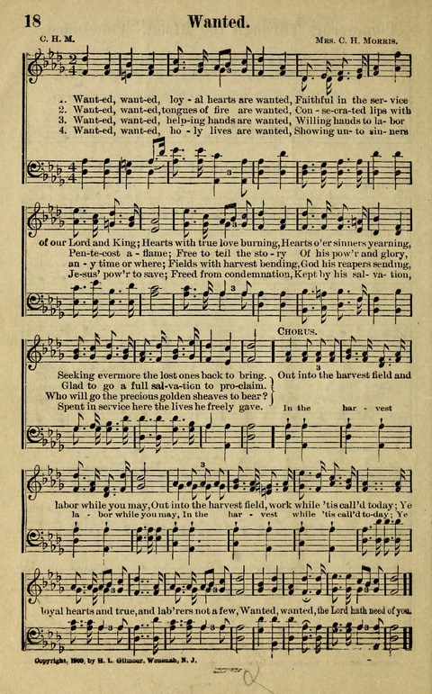 Hosannas to the King: A collection of Gospel Hymns suited to Church, Sunday School and Evangelistic Services page 18