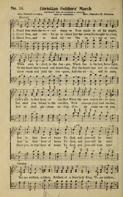 Hosannas to the King: A collection of Gospel Hymns suited to Church, Sunday School and Evangelistic Services page 34