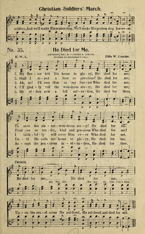 Hosannas to the King: A collection of Gospel Hymns suited to Church, Sunday School and Evangelistic Services page 35