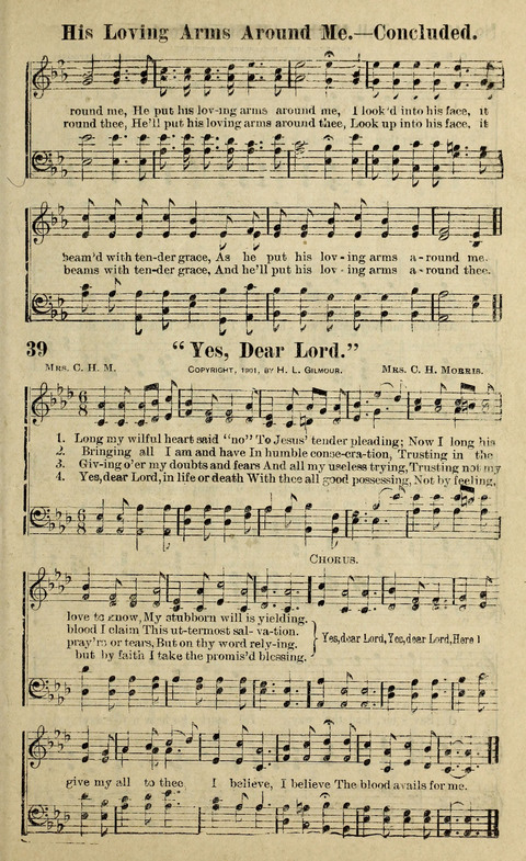 Hosannas to the King: A collection of Gospel Hymns suited to Church, Sunday School and Evangelistic Services page 39